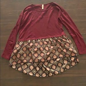 Multi patterned long sleeve